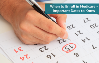 An anonymous person circling a date on a calendar with a red pen - for them, it's to remember when to enroll in Medicare.