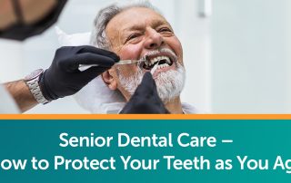 A senior getting senior dental care at a dentist office.