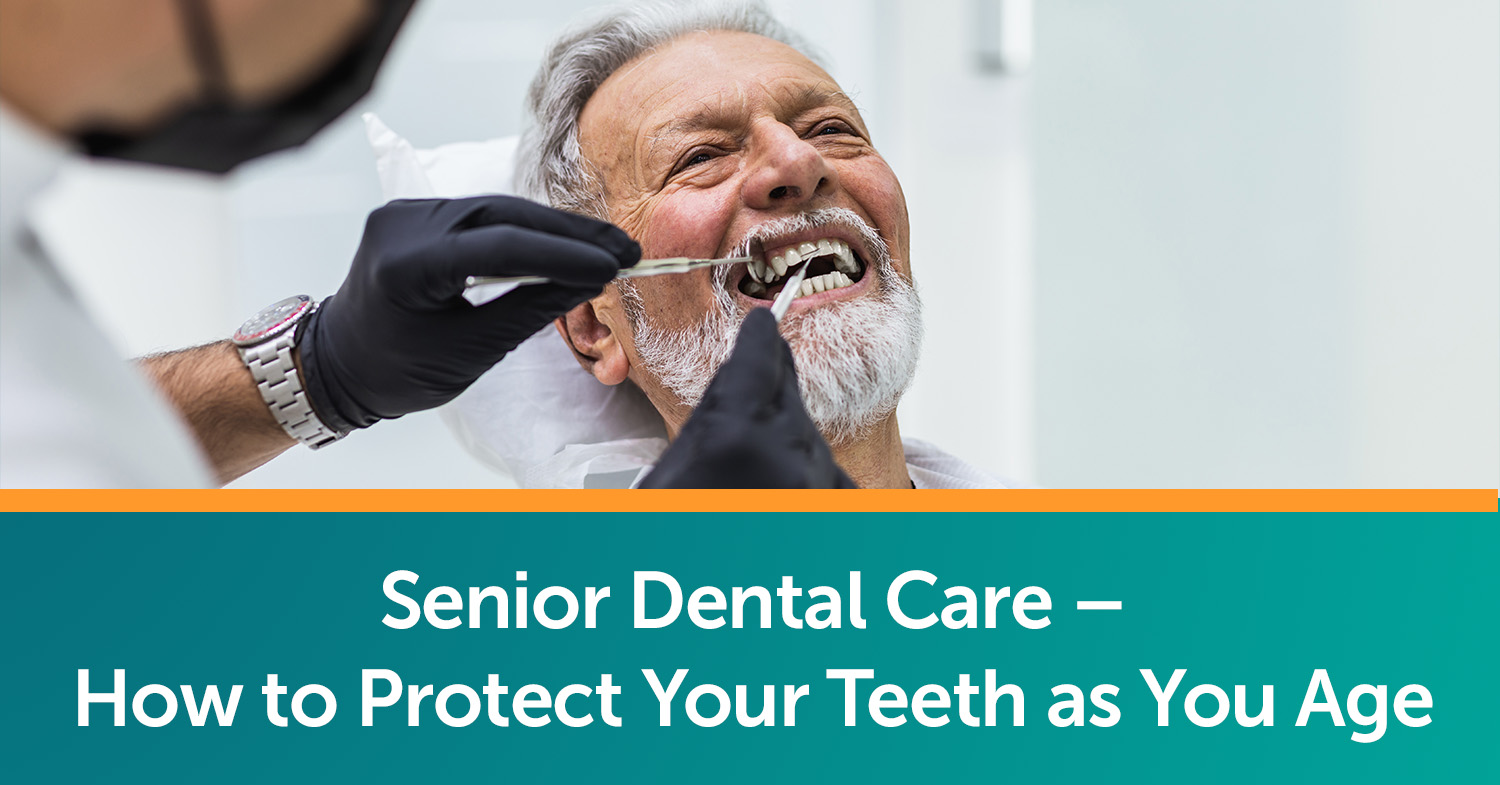 A senior getting senior dental care at a dentist office.