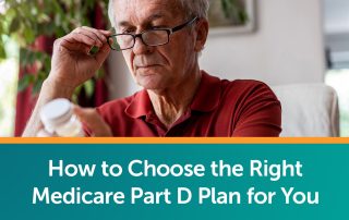 A man looking over his prescription drugs to make sure he choose the right right Medicare Part D plan during the Annual Enrollment period.