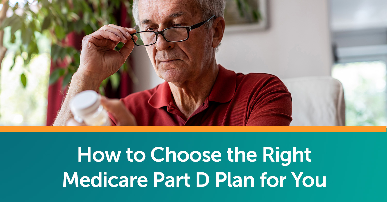 A man looking over his prescription drugs to make sure he choose the right right Medicare Part D plan during the Annual Enrollment period.