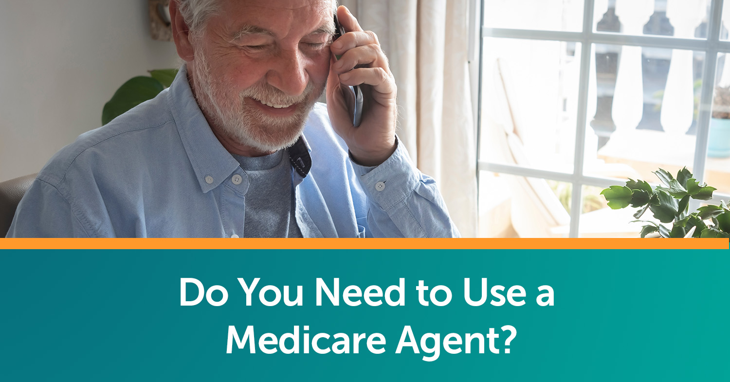 A man talking to a Medicare agent on the phone.